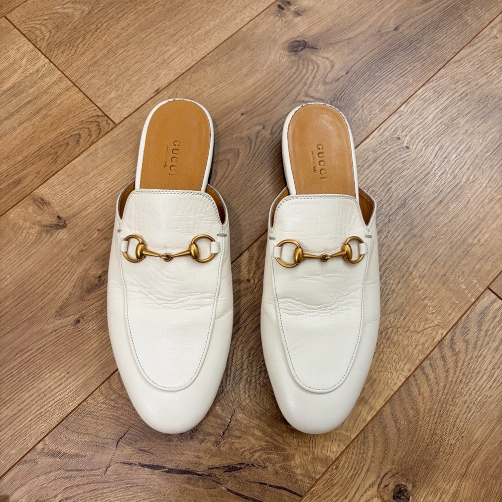GUCCI Princetown horsebit mule in white leather - Size 38 / US 8 - Picture 3 of 12